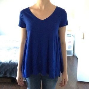 Blue Cap Sleeve Swing Top